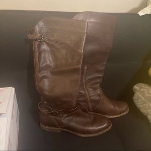 Frye Phillip Riding Tall Boots Brown Leather Buckle Women's 9.5B Style 7…